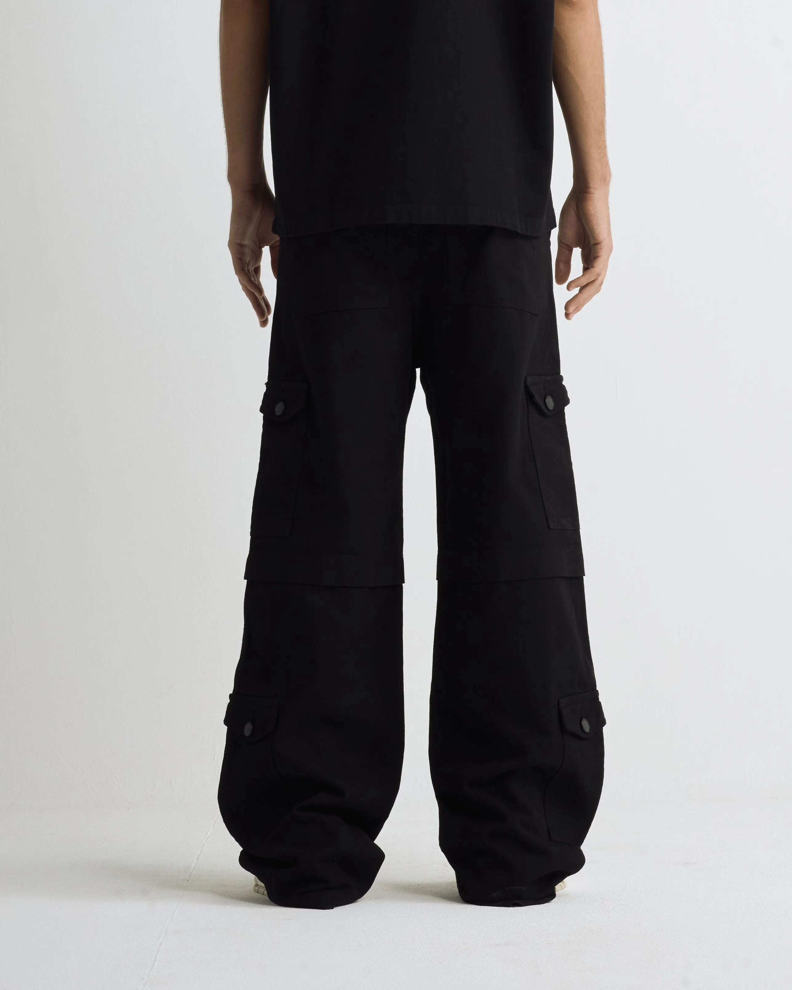 Riviera Wide Cargo Pants Black