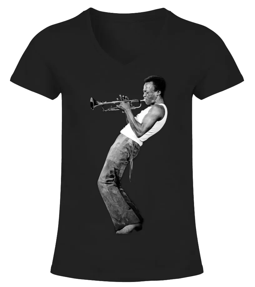 RK70S356BK. MILES DAVIS  A TRIBUTE TO JACK JOHNSON CAMISETA CUELLO PICO MUJER