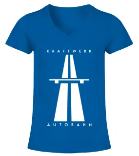 RK70S-BL. Autobahn ( 1974) - Kraftwerk (2) Camiseta cuello pico Mujer