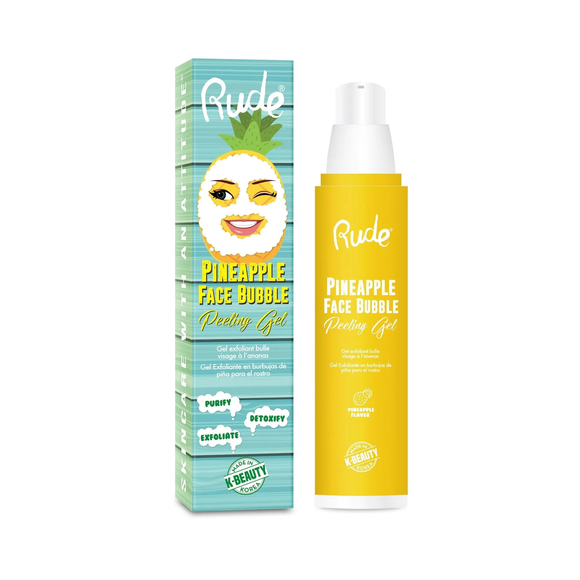 RUDE Pineapple Bubble Gel Limpador Exfoliante