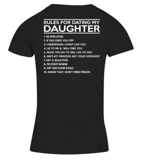 RULES FOR DATING MY DAUGHTER Camiseta cuello pico Mujer