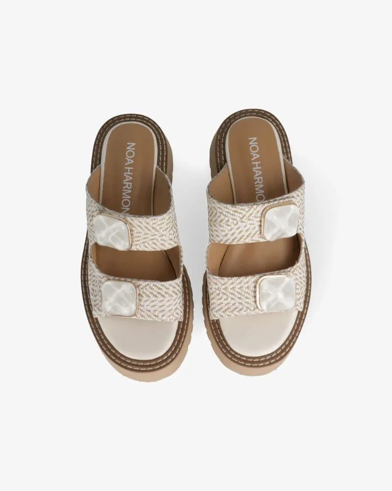 Sandalias planas Noa Harmon mujer blancas