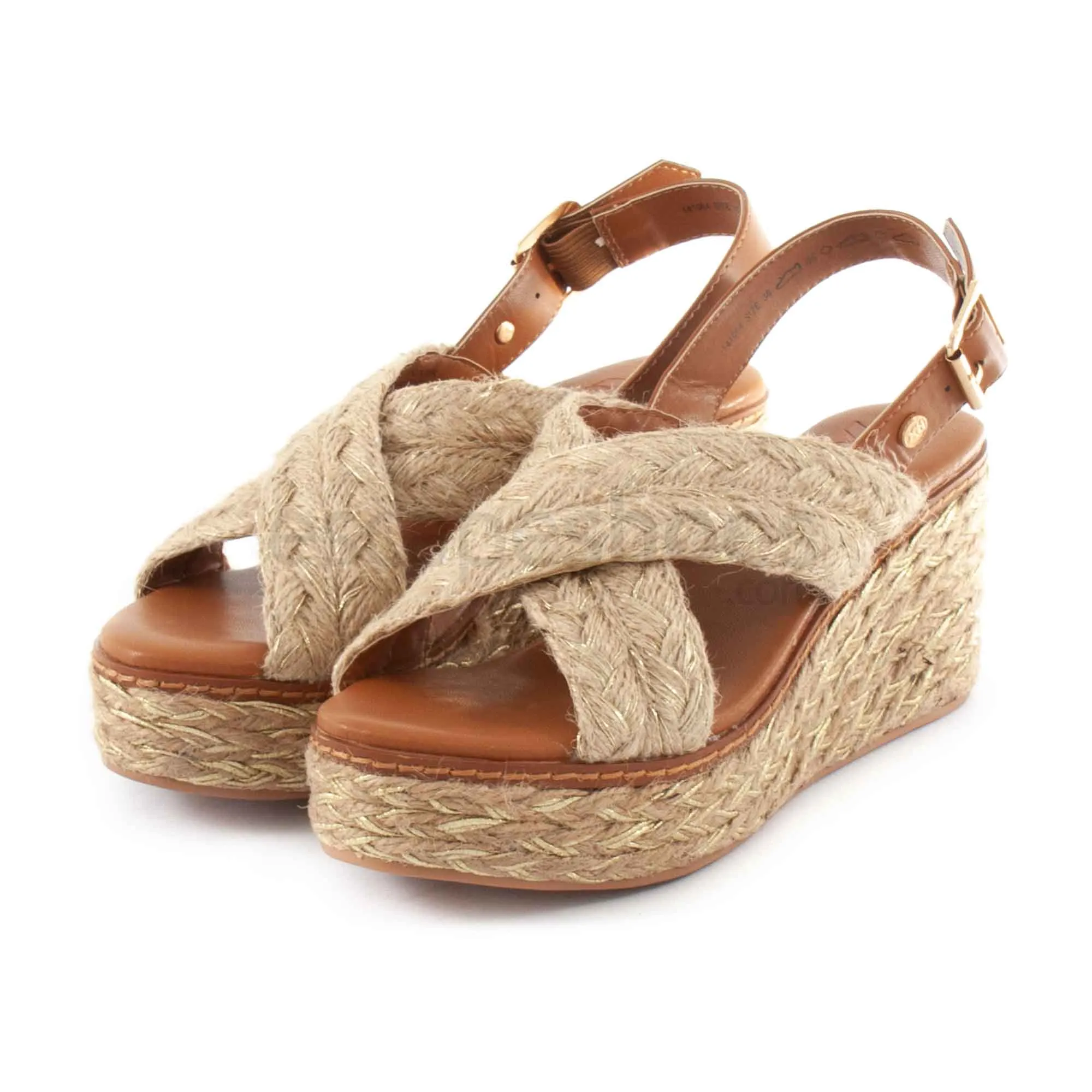 Sandalias XTI Tex Cunha Corda 141064 Ouro