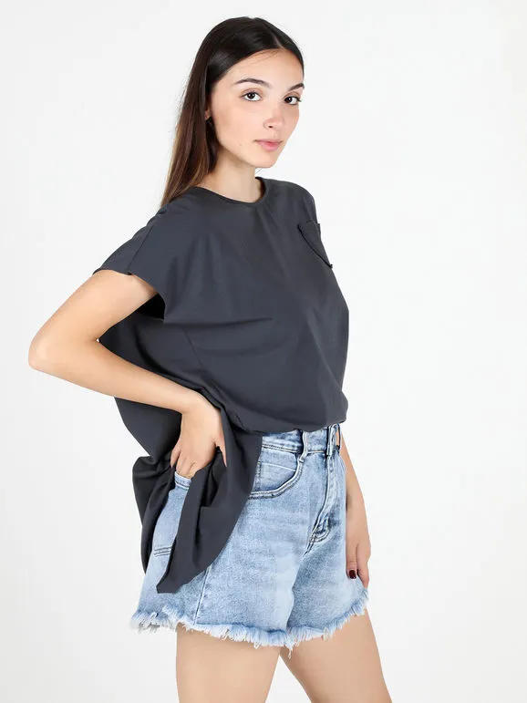 Solada Camiseta mujer oversize con bolsillo