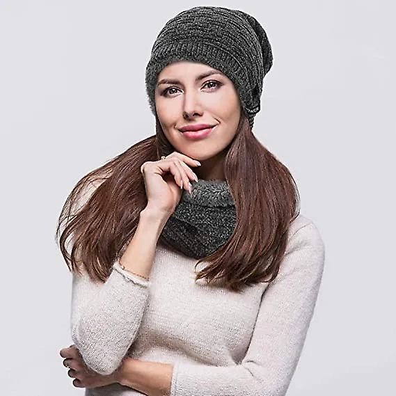 Sombrero de invierno Beanie Hat Bufanda Set Sombreros suaves y gruesos Gorras cálidas