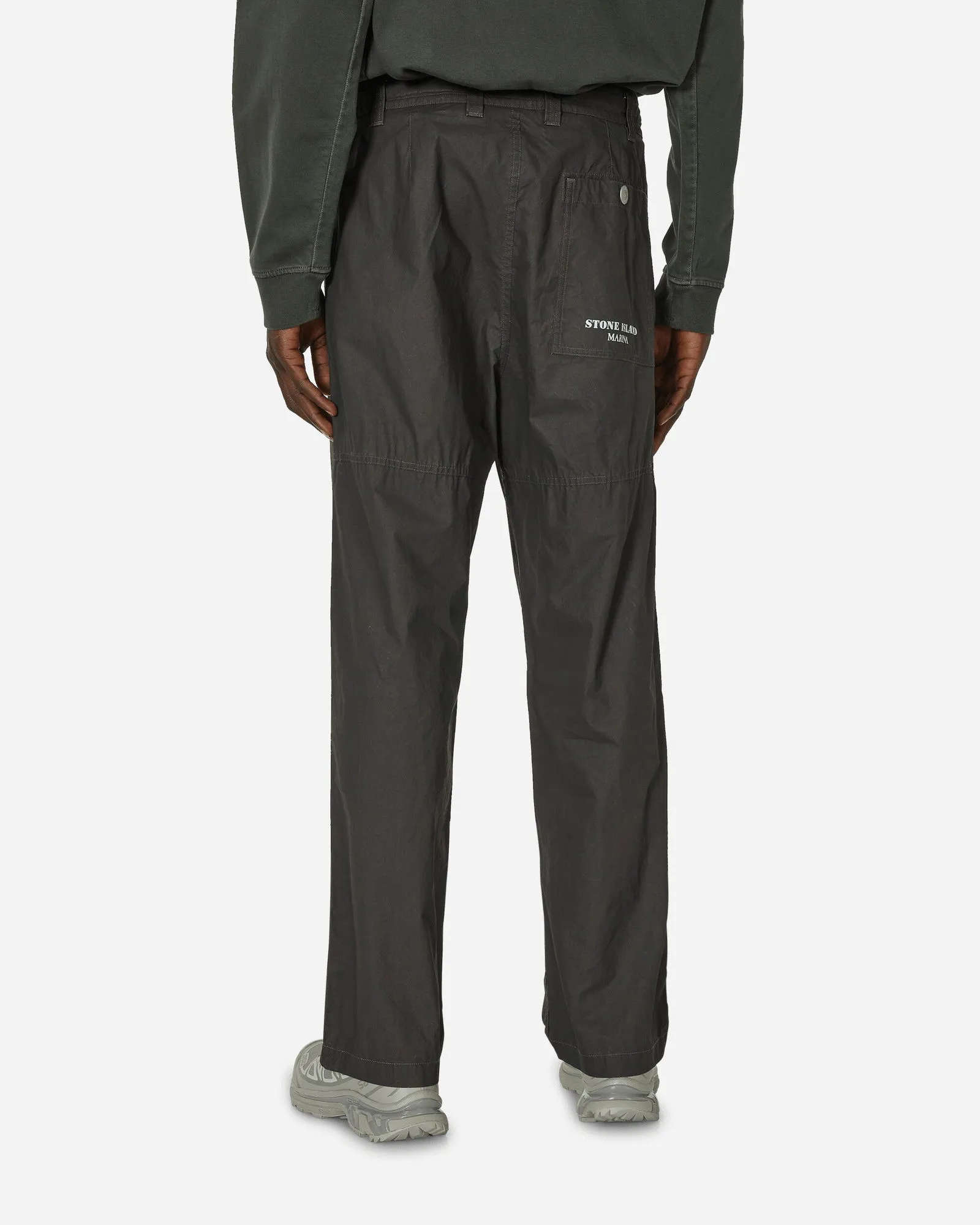 Stone Island Marina Pleated Cotton Canvas Chino Pants