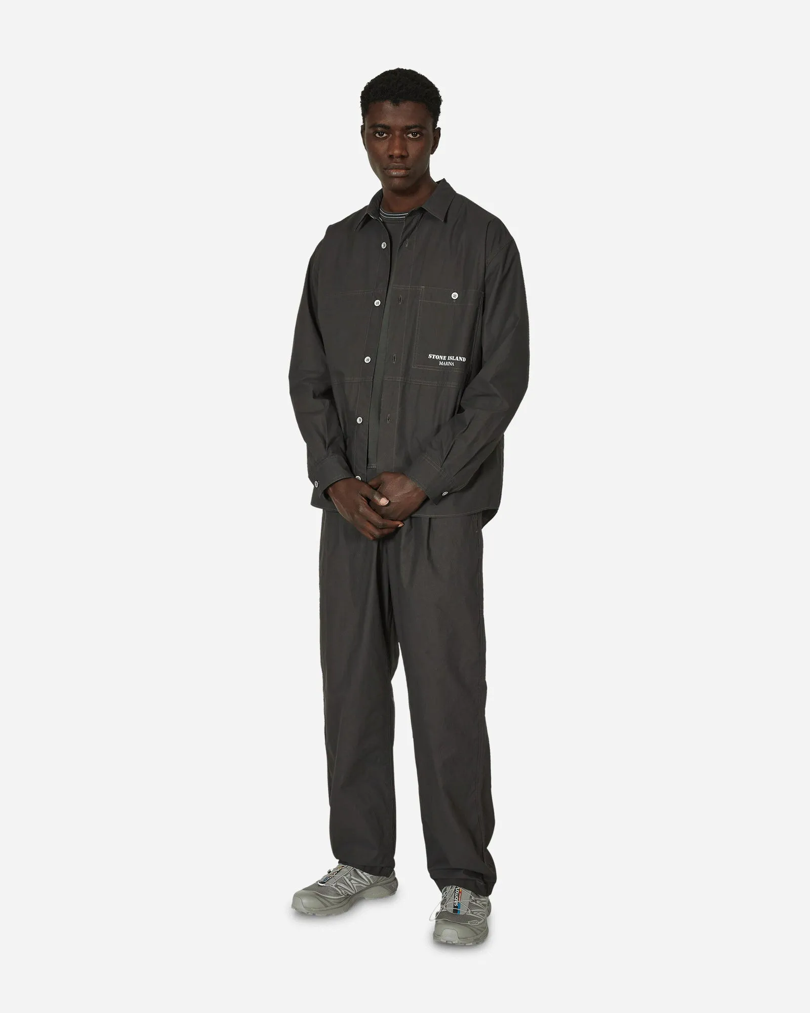 Stone Island Marina Pleated Cotton Canvas Chino Pants