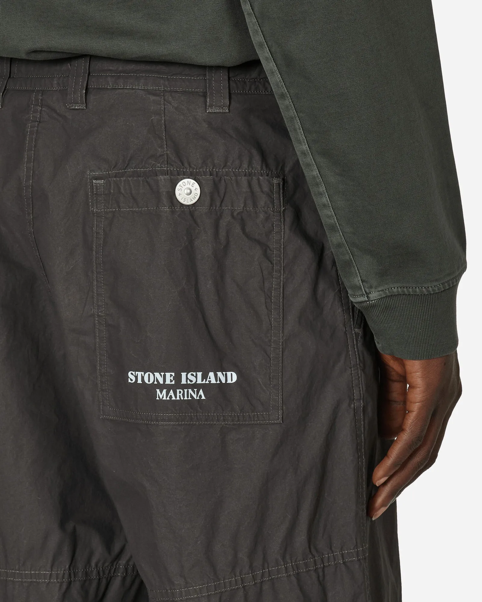 Stone Island Marina Pleated Cotton Canvas Chino Pants