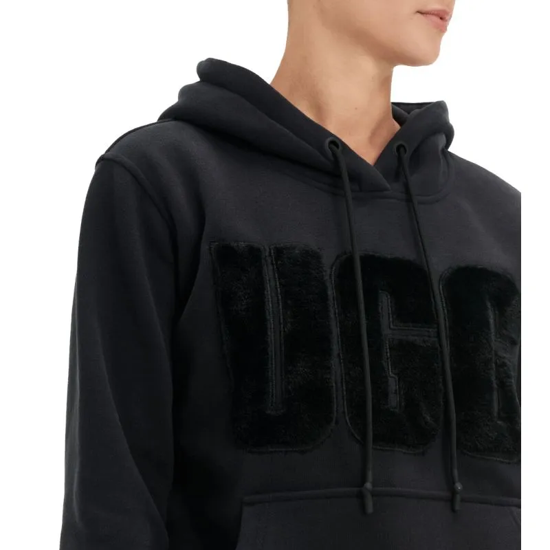 Sudadera con capucha UGG Rey Fuzzy Logo (negro) mujer