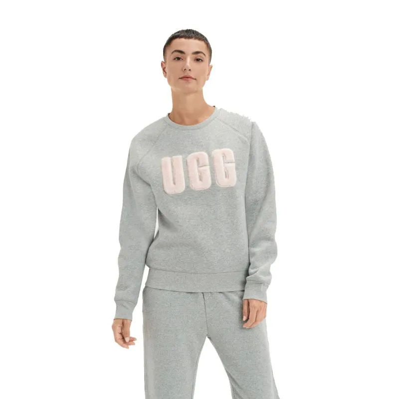 Sudadera UGG Madeline Fuzzy Logo Crewneck (gris brezo) mujer