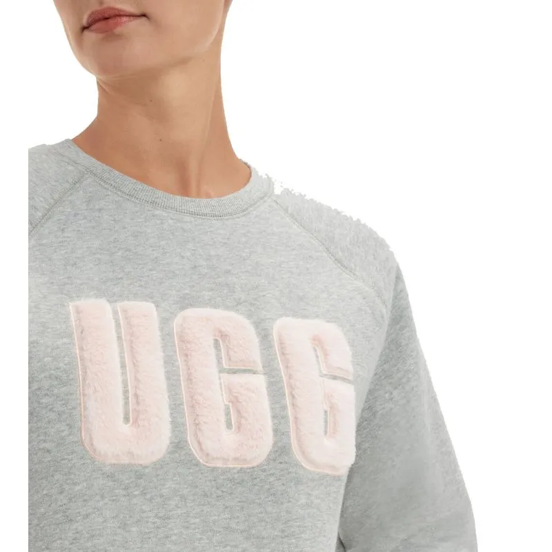 Sudadera UGG Madeline Fuzzy Logo Crewneck (gris brezo) mujer