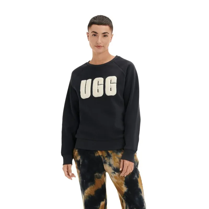 Sudadera UGG Madeline Fuzzy Logo Crewneck (negro/crema) mujer