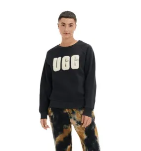 Sudadera UGG Madeline Fuzzy Logo Crewneck (negro/crema) mujer