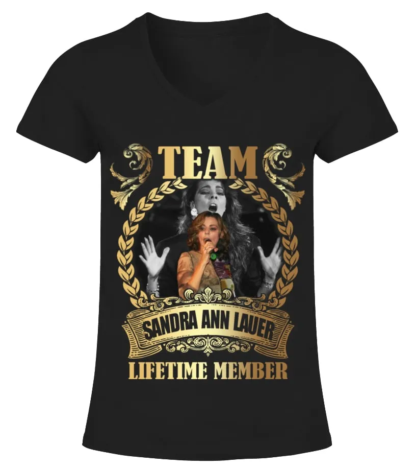 TEAM SANDRA ANN LAUER  LIFETIME MEMBER CAMISETA CUELLO PICO MUJER