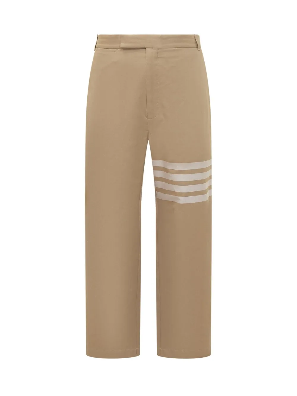 THOM BROWNE COTTON PANTS WITH 4BAR MOTIF