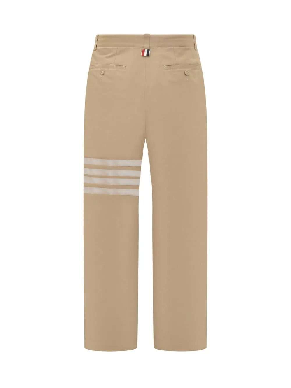 THOM BROWNE COTTON PANTS WITH 4BAR MOTIF