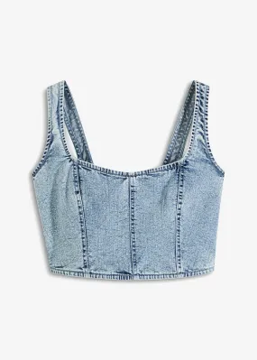 Top azul hielo denim