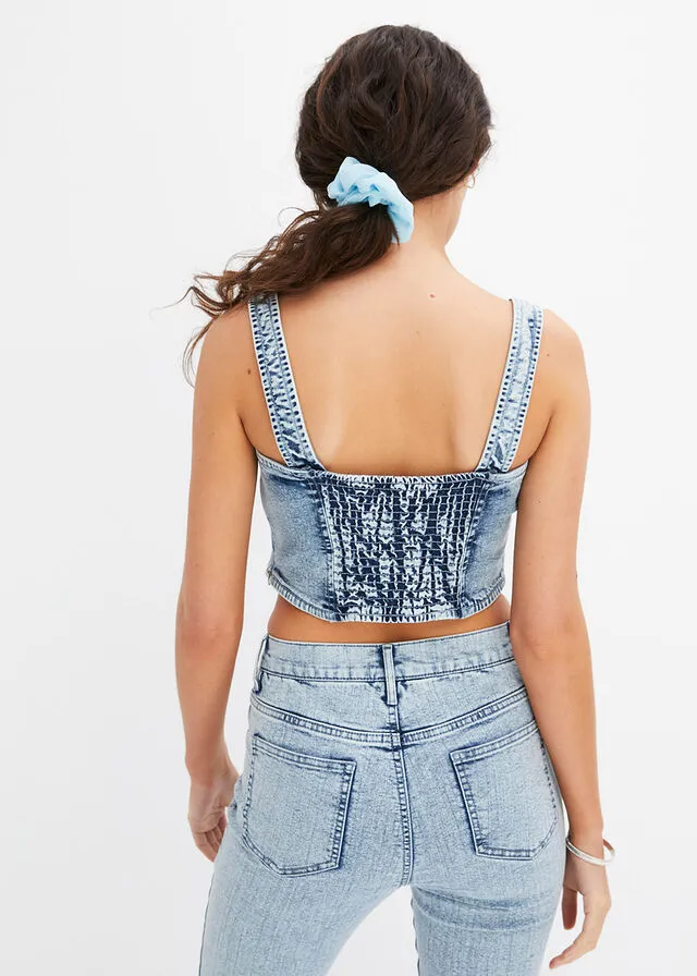 Top azul hielo denim