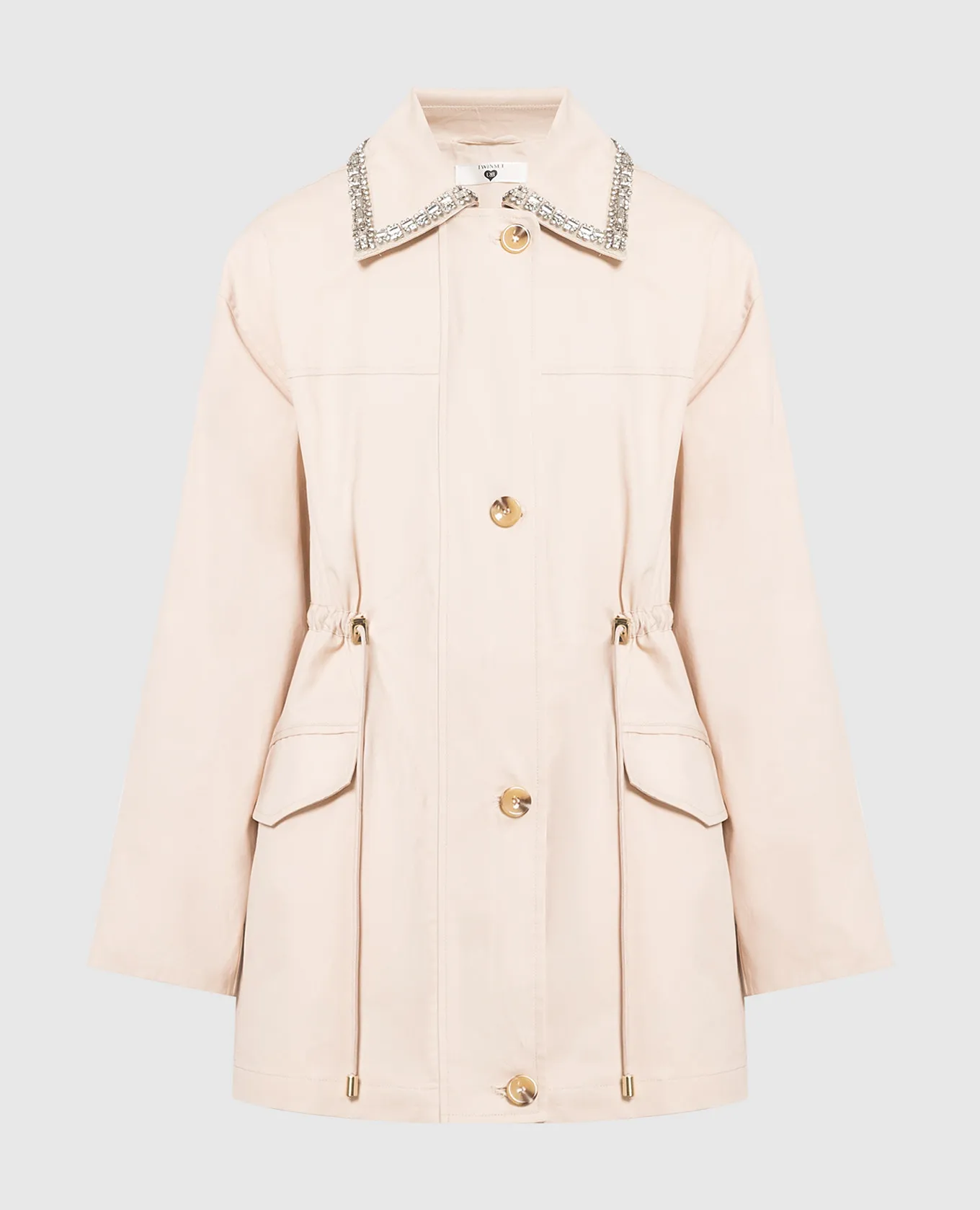 Twinset Beige raincoat with crystals