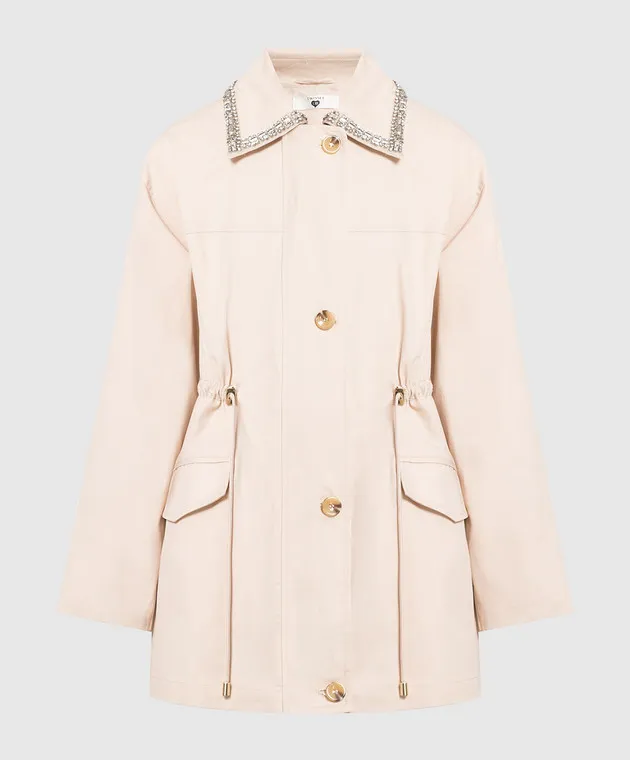 Twinset Beige raincoat with crystals