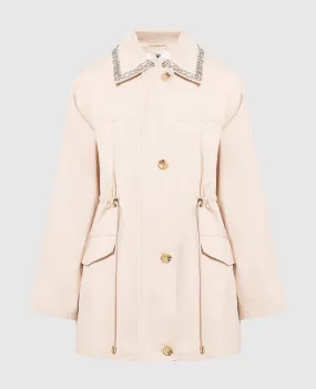 Twinset Beige raincoat with crystals