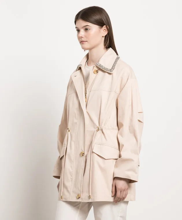 Twinset Beige raincoat with crystals