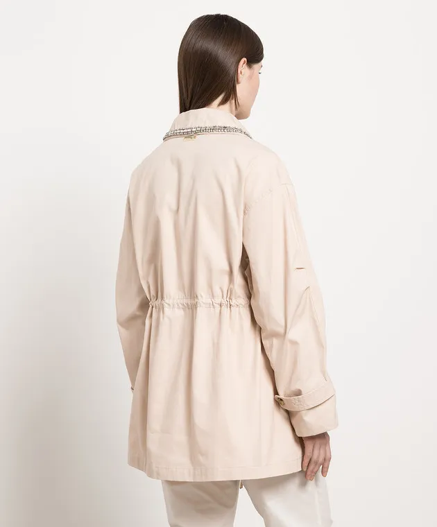 Twinset Beige raincoat with crystals