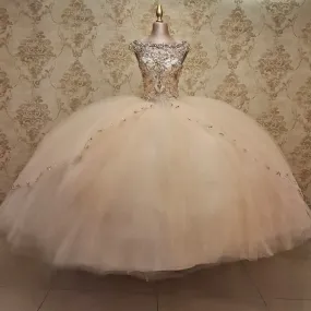 Vestido de XV Oro Con Tirante