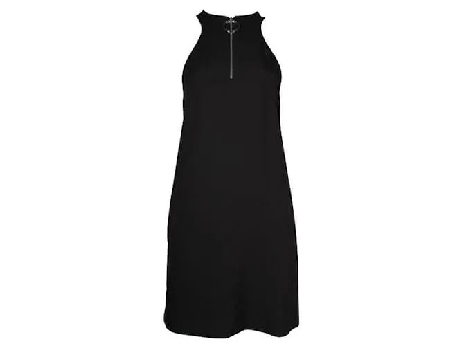 Vestido midi negro con logo y cremallera Kenzo 