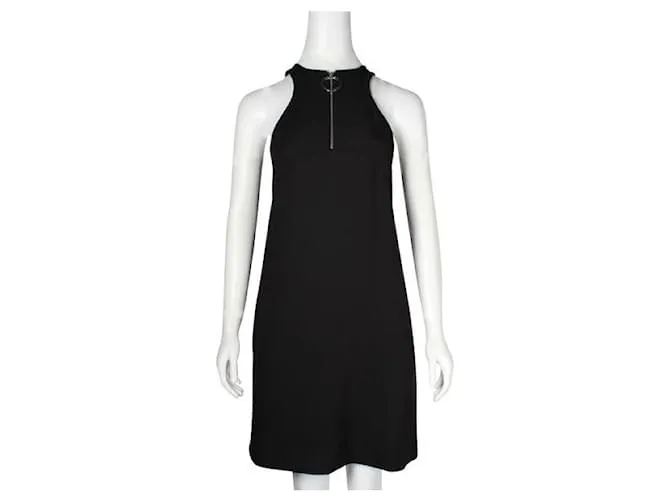 Vestido midi negro con logo y cremallera Kenzo 