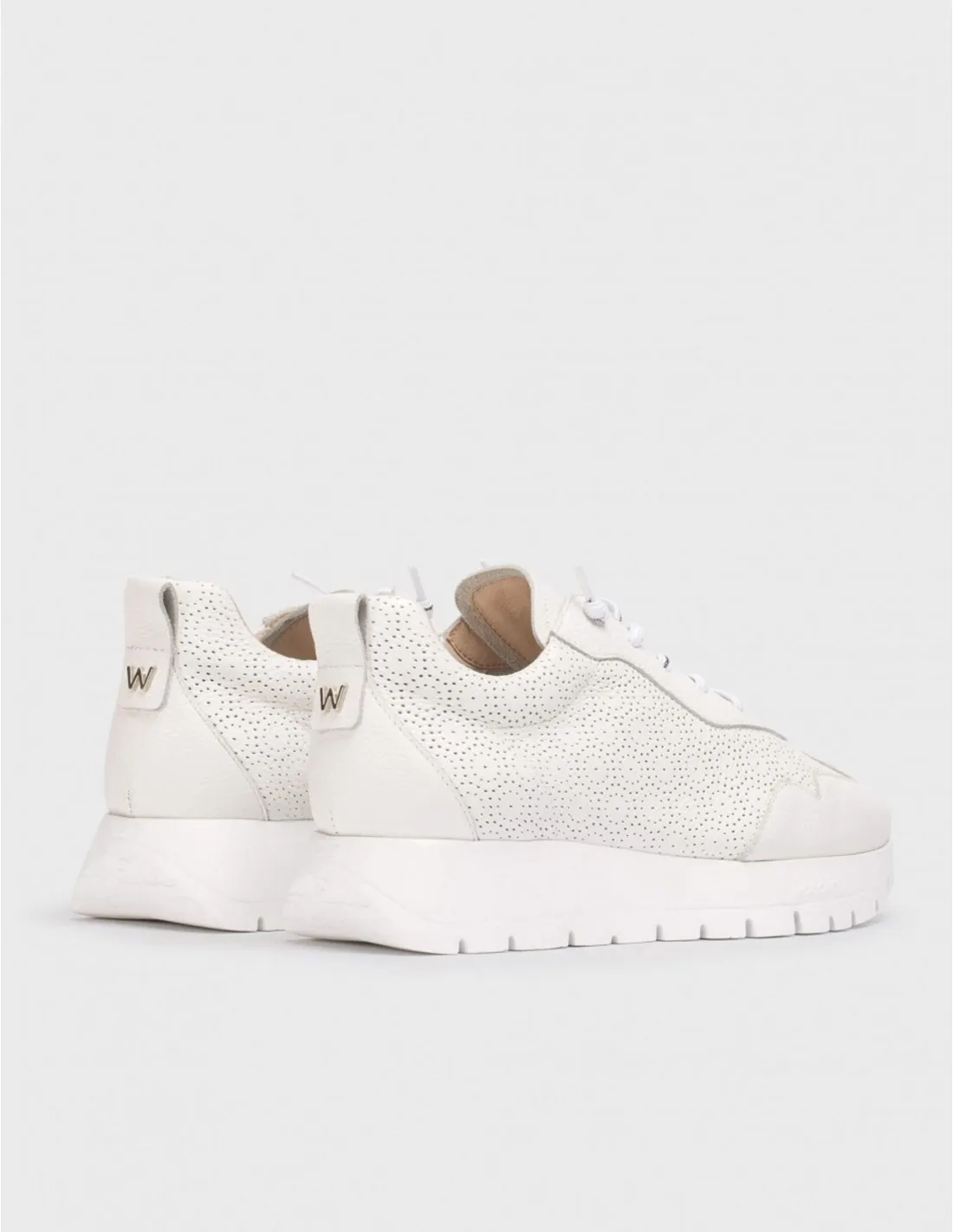 WONDERS Zapatillas Vestir Piel Blancas