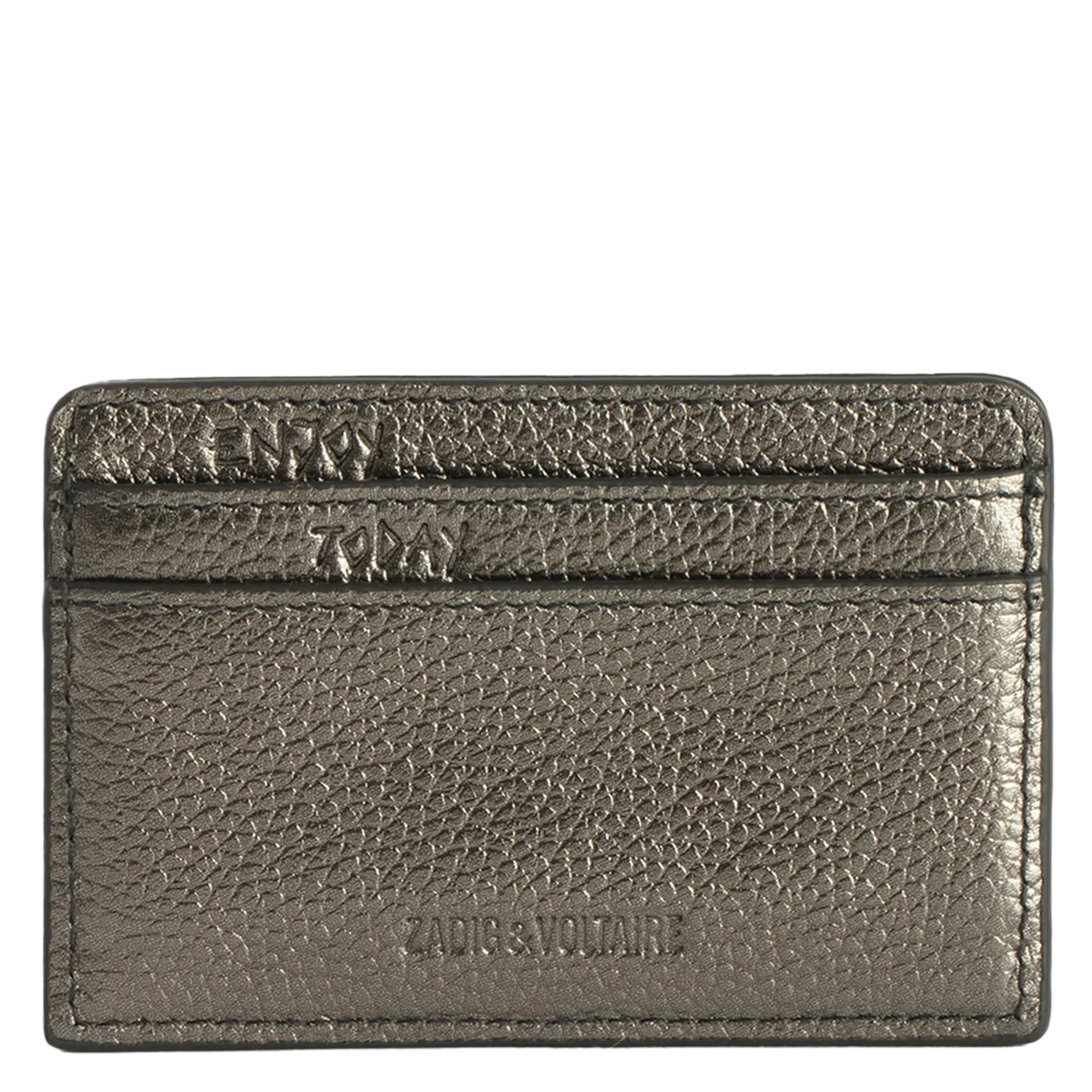 ZADIG&VOLTAIRE ZV PASS   100 PIEL,  6 RANURAS PARA TARJETAS,  1 BOLSILLO CENTRAL,  MEDIDAS: 10 X 7 CM. EN NEGRO